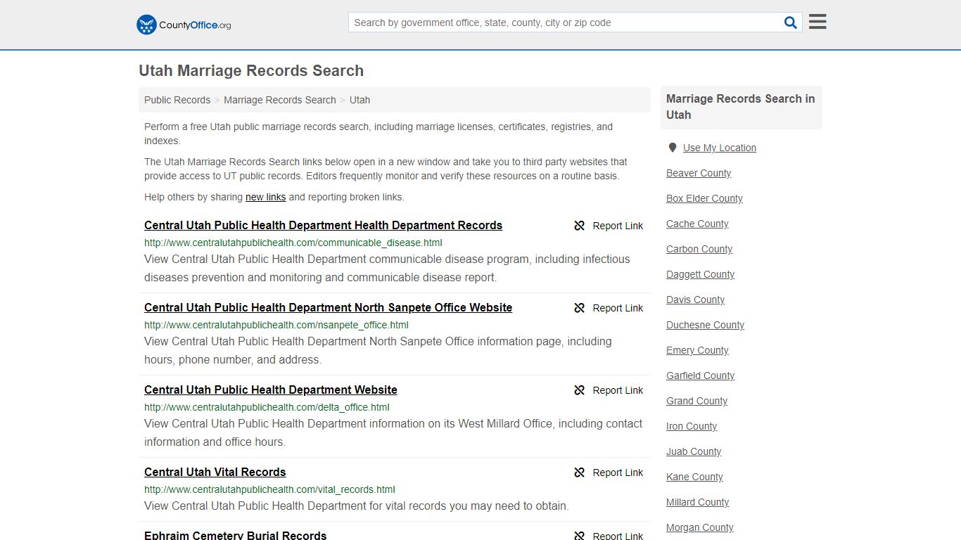 Marriage Records Search - Utah (Marriage Licenses ...