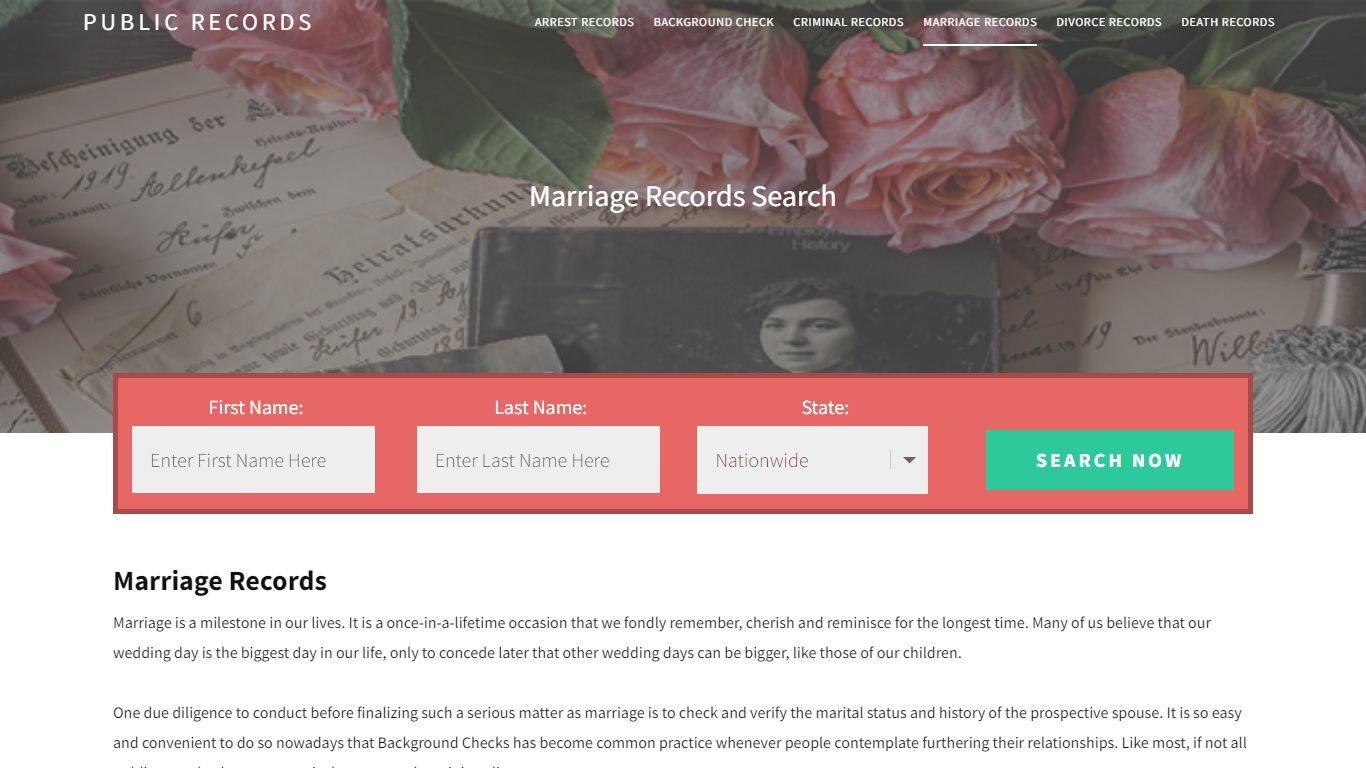 Marriage Records - Public Records